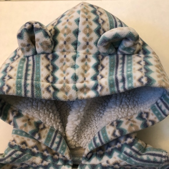 Bear Ears Hoodie One-Piece Zip-up Fleecy Sweater - Picture 2 of 4